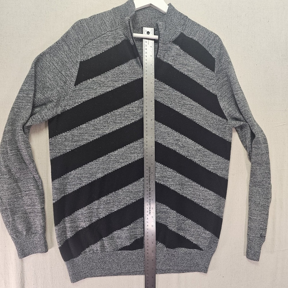Nike Golf Men's Large Broken Stripe Merino Wool 1/4 Zip Sweater Grey  482195-017 - Picture 5 of 11